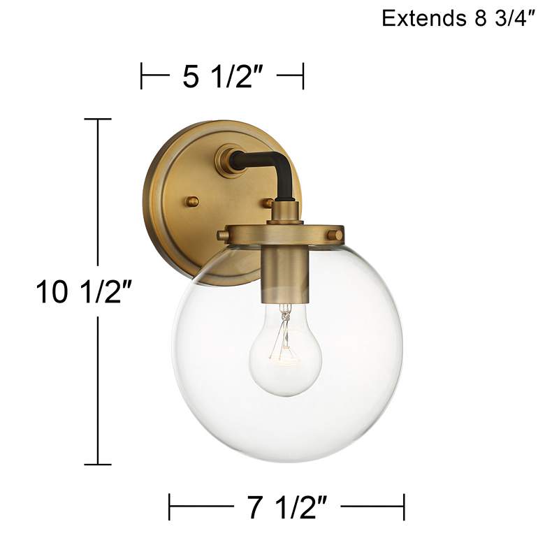 Image 6 Possini Euro Fairling 10 1/2" High Gold Glass Globe Wall Sconce more views