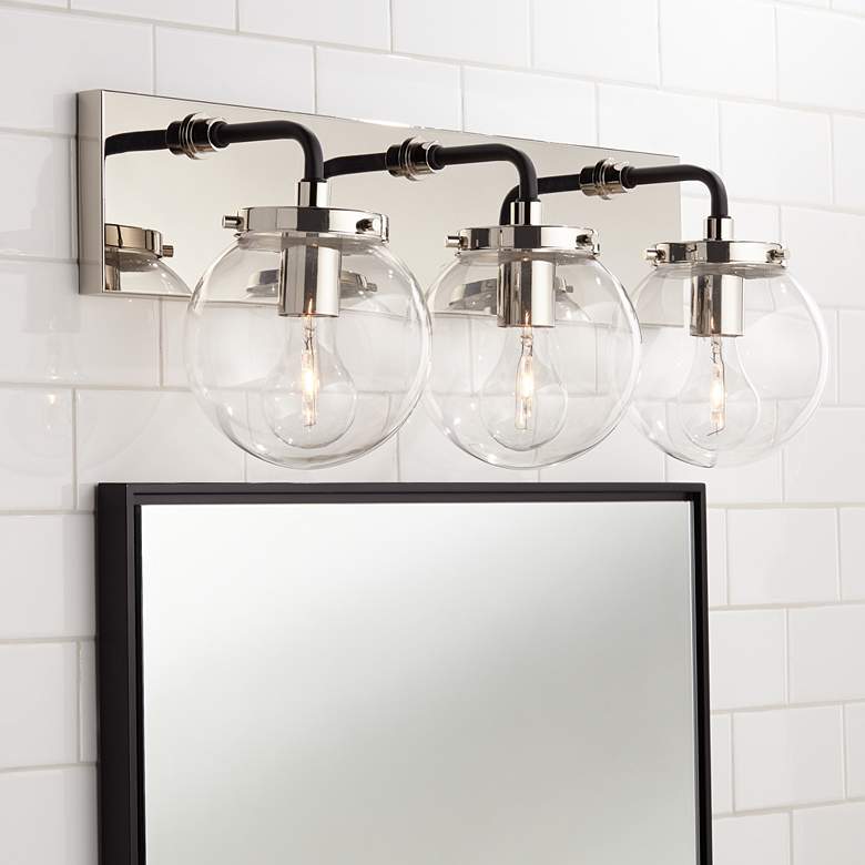 Image 2 Possini Euro Fairling 24" Wide Glass Globe 3-Light Bath Light