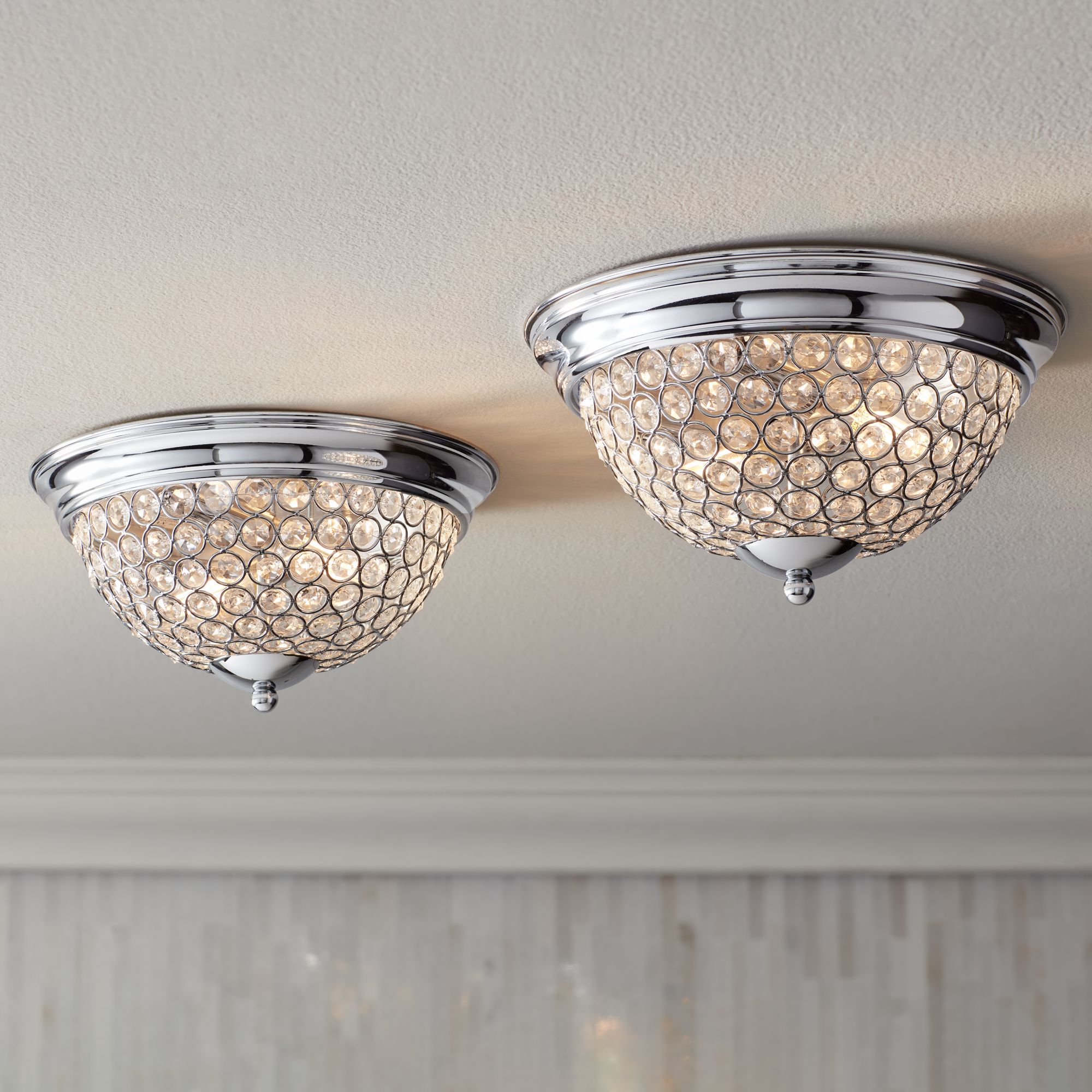 chrome ceiling pendant set