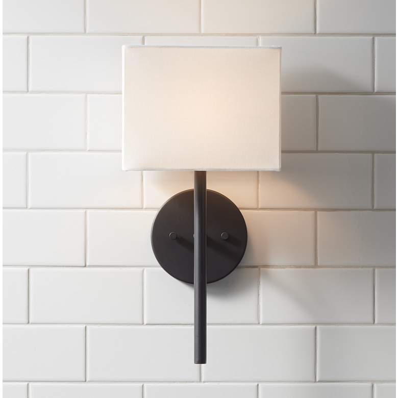 Image 7 Possini Euro Favreau 16 1/4" High Black Wall Sconce Set of 2 more views