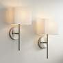 1_Possini Euro Favreau 16 1/4" High Brushed Nickel Wall Sconce Set of 2