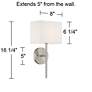 Possini Euro Favreau 16 1/4" High Brushed Nickel Wall Sconce Set of 2