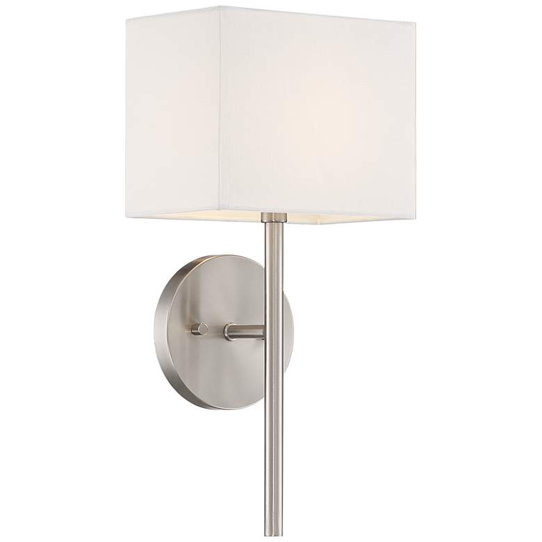 Image 2 Possini Euro Favreau 16 1/4 inch High Brushed Nickel Wall Sconce