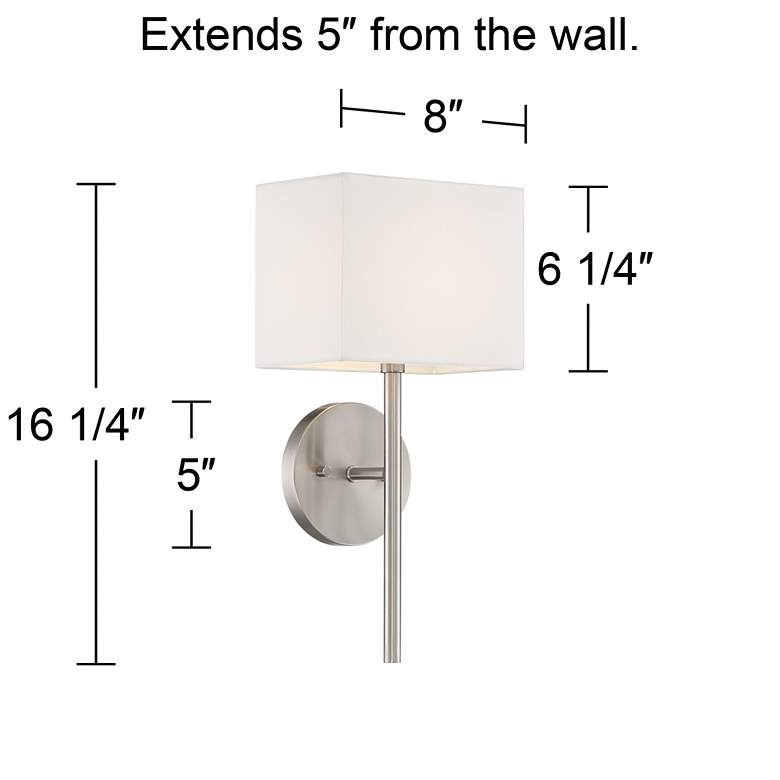 Image 7 Possini Euro Favreau 16 1/4 inch High Brushed Nickel Wall Sconce more views