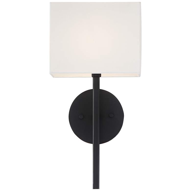 Image 4 Possini Euro Favreau 16 1/4 inch High Linen and Black Finish Wall Sconce more views