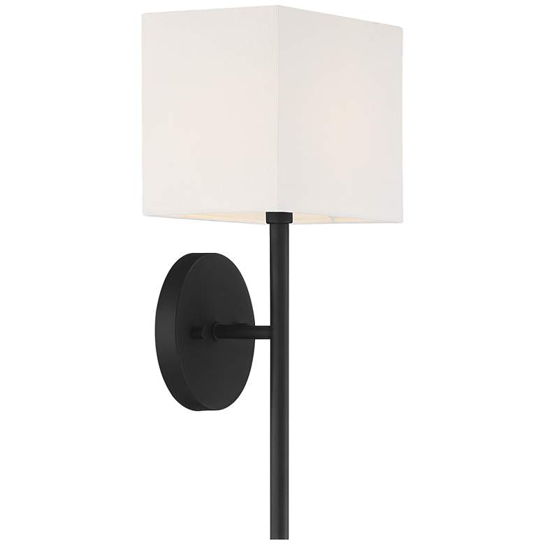 Image 5 Possini Euro Favreau 16 1/4" High Linen and Black Finish Wall Sconce more views