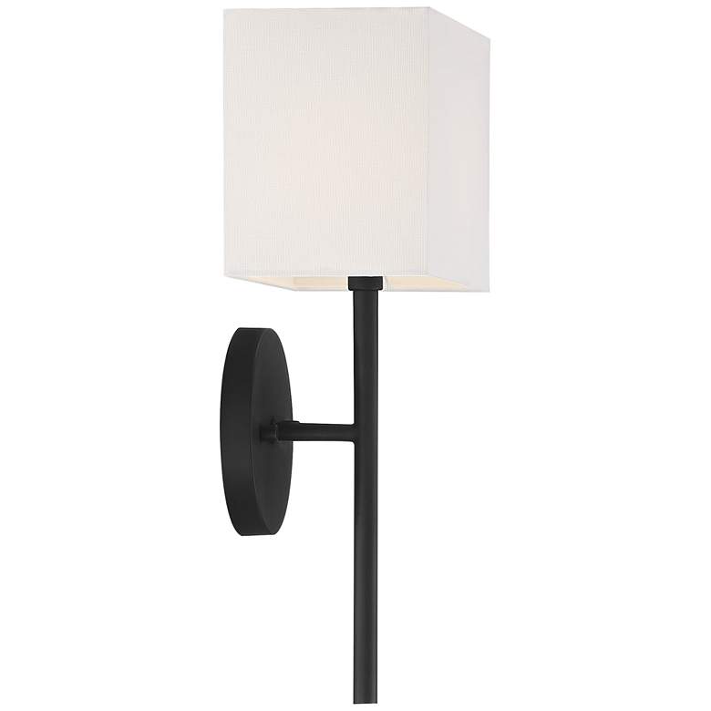 Image 6 Possini Euro Favreau 16 1/4 inch High Linen and Black Finish Wall Sconce more views