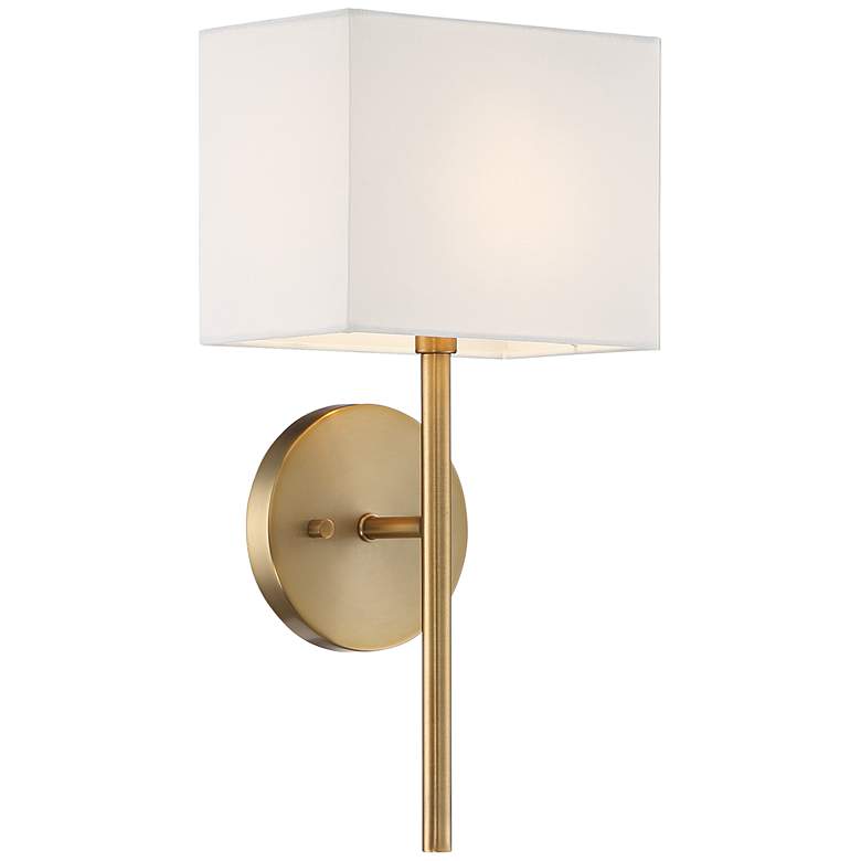 Image 2 Possini Euro Favreau 16 1/4 inch High Warm Brass Wall Sconce