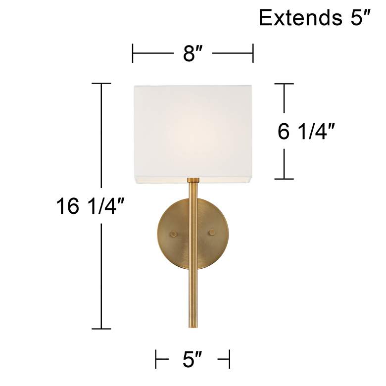 Image 7 Possini Euro Favreau 16 1/4" High Warm Brass Wall Sconce more views