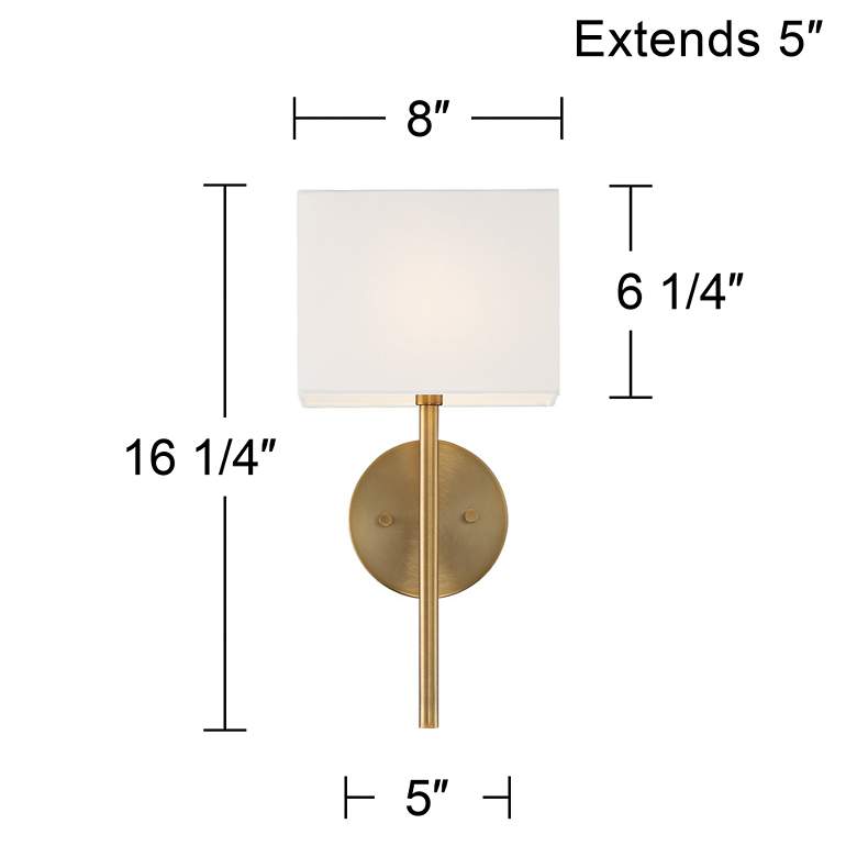 Image 7 Possini Euro Favreau 16 1/4 inch High Warm Brass Wall Sconce more views