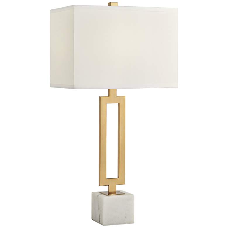 Image 3 Possini Euro Felipe 28 1/4 inch Marble and Gold Open Rectangle Table Lamp