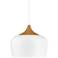 Possini Euro Felton 11 1/2"W White Aluminum and Faux Wood Mini Pendant