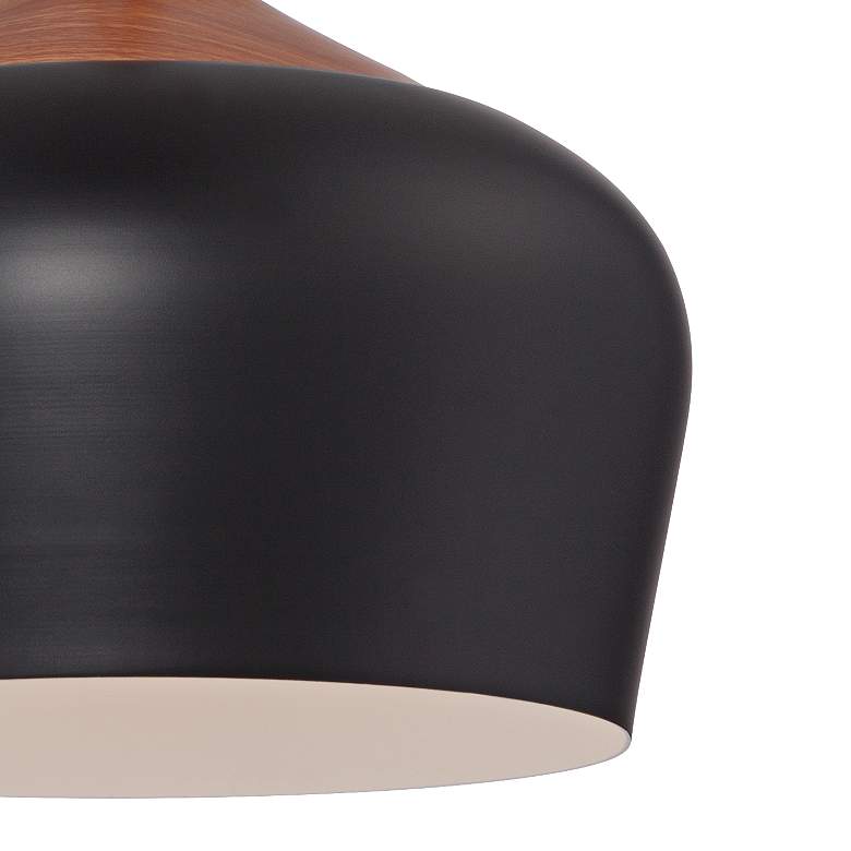 Image 4 Possini Euro Felton 12 inch Wide Black and Faux Wood Modern Mini Pendant more views