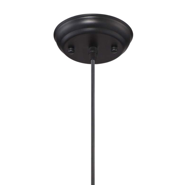 Image 6 Possini Euro Felton 12" Wide Black and Faux Wood Modern Mini Pendant more views