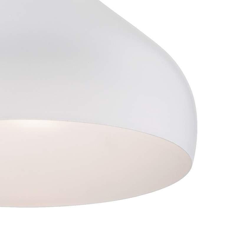 Image 4 Possini Euro Felton 13" Wide White and Wood Modern Mini Pendant more views