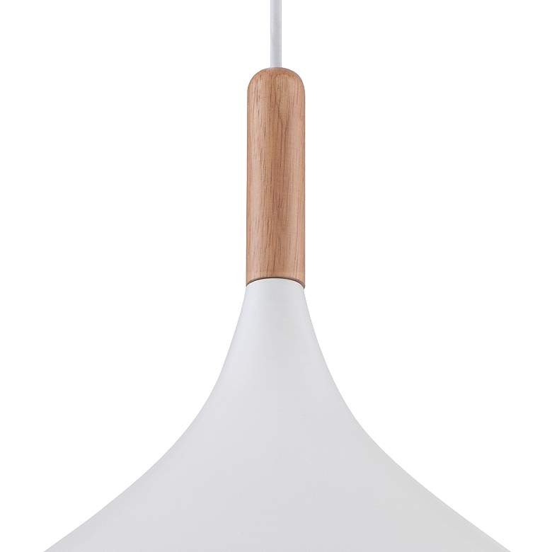 Image 5 Possini Euro Felton 13" Wide White and Wood Modern Mini Pendant more views