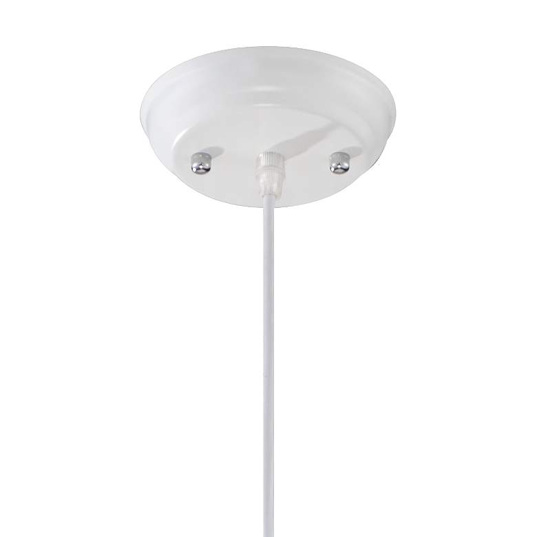 Image 6 Possini Euro Felton 13" Wide White and Wood Modern Mini Pendant more views