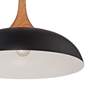 4_Possini Euro Felton 17 3/4" Black and Wood Finish Modern Dome Pendant more views