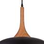5_Possini Euro Felton 17 3/4" Black and Wood Finish Modern Dome Pendant more views