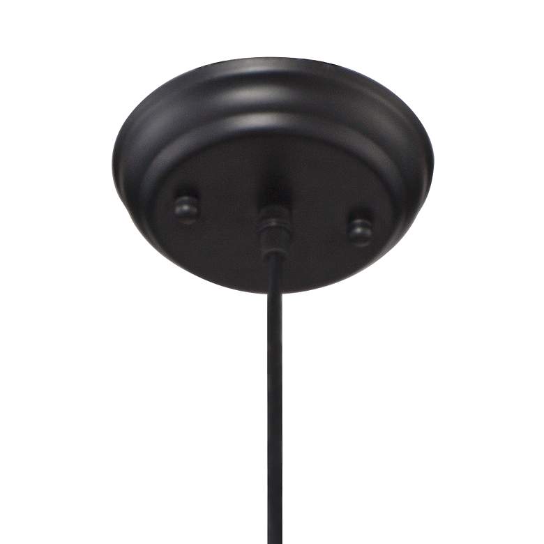 Image 6 Possini Euro Felton 17 3/4" Black and Wood Finish Modern Dome Pendant more views