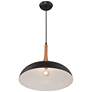 Possini Euro Felton 17 3/4" Black and Wood Finish Modern Dome Pendant in scene