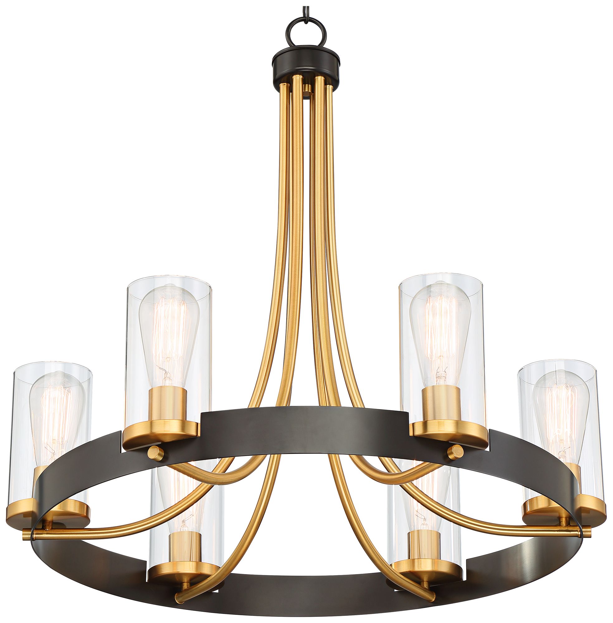 Image 4 Possini Euro Ferrers 26" Wide Dark Bronze Gold 6-Light Ring Chandelier more views
