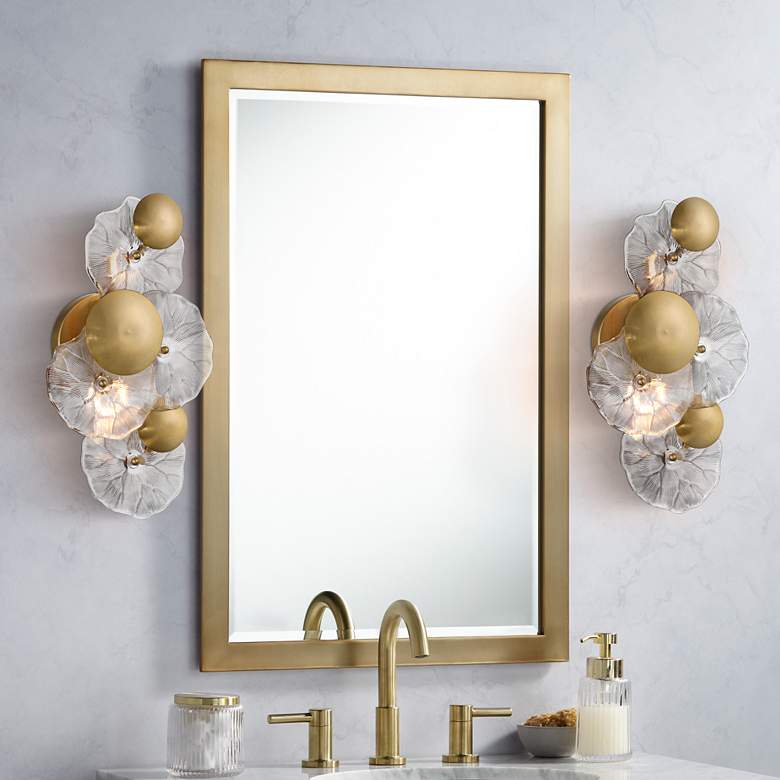 Image 1 Possini Euro Filoli 16" High Gold Plated 2-Light Wall Sconce Set of 2