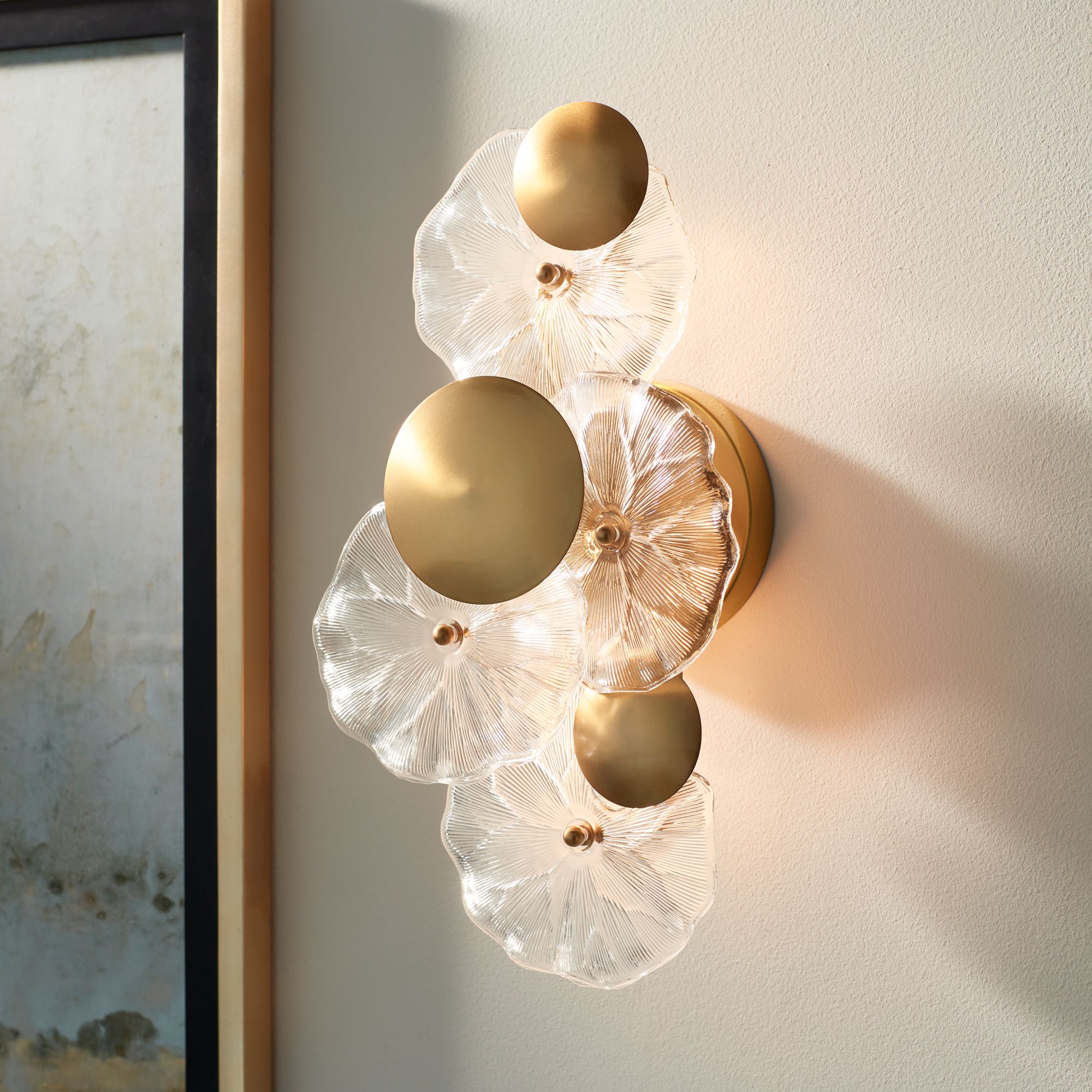 Possini Euro Filoli 16" High Gold Plated 2-Light Wall Sconce Set of 2