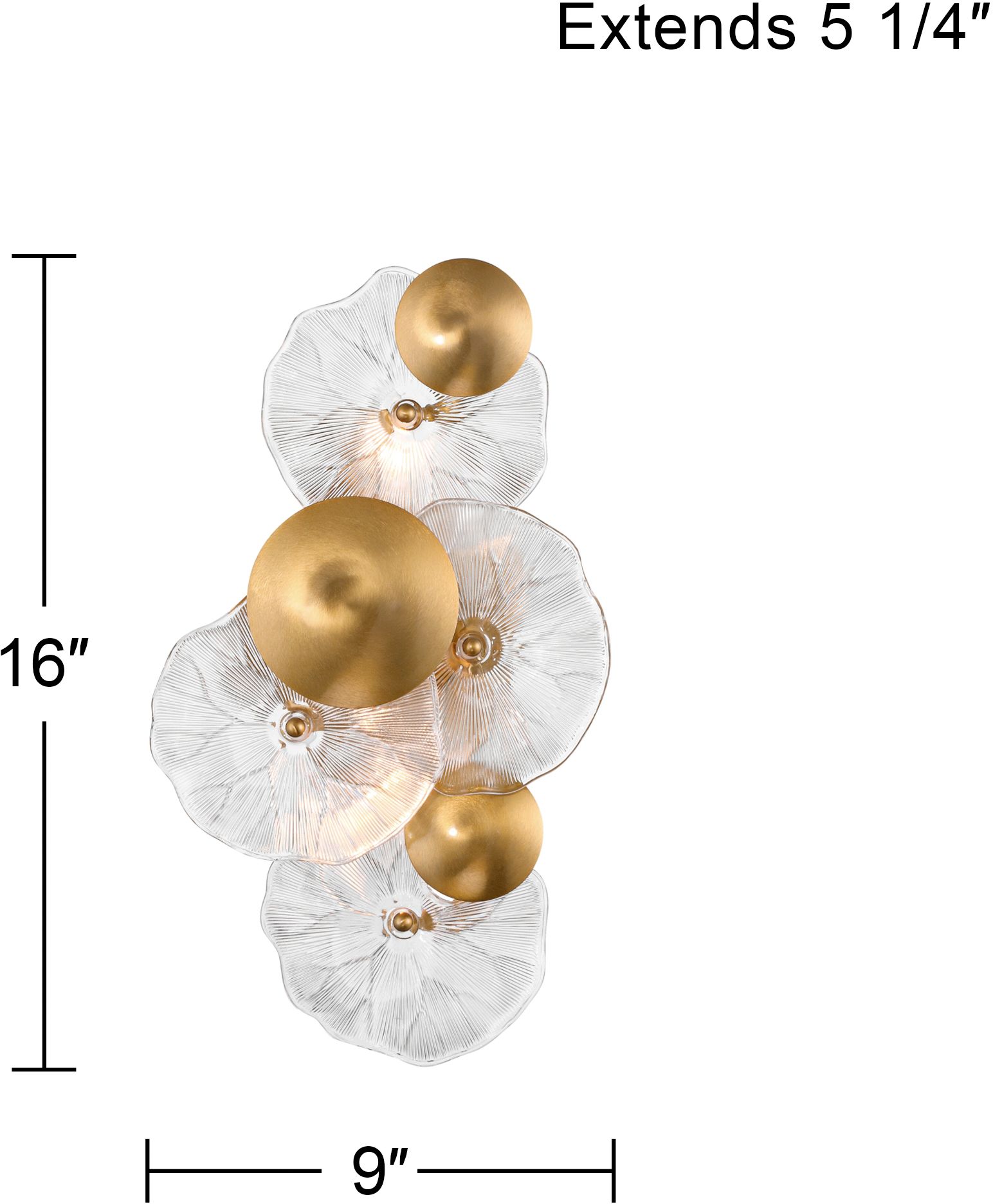 Possini Euro Filoli 16" High Gold Plated 2-Light Wall Sconce Set of 2