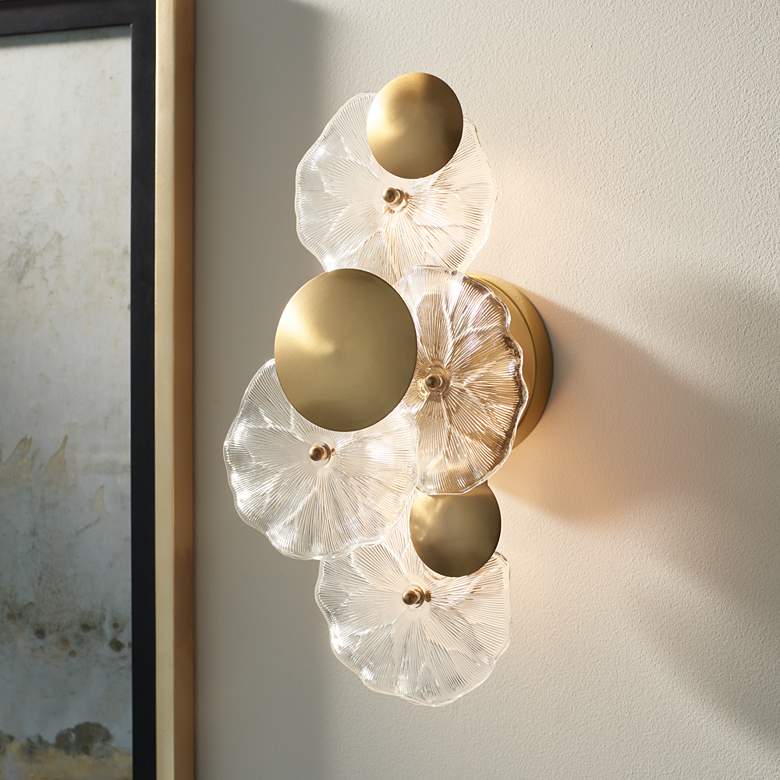 Image 2 Possini Euro Filoli 16" High Gold Plated 2-Light Wall Sconce