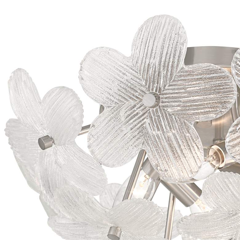 Image 3 Possini Euro Filoli 16" Wide Nickel Flower Ceiling Light more views