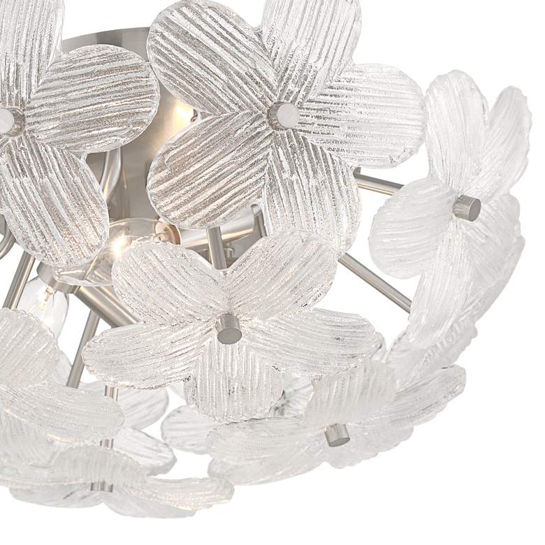Image 4 Possini Euro Filoli 16" Wide Nickel Flower Ceiling Light more views