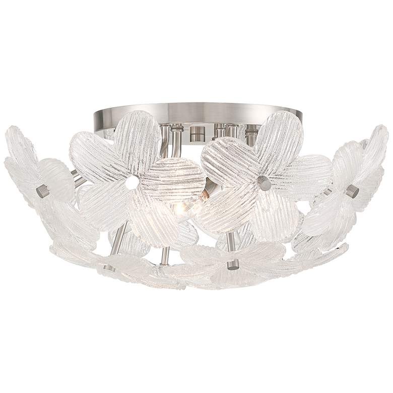 Image 5 Possini Euro Filoli 16" Wide Nickel Flower Ceiling Light more views