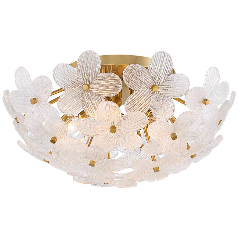 Image 2 Possini Euro Filoli 20" Wide Gold Flower Ceiling Light