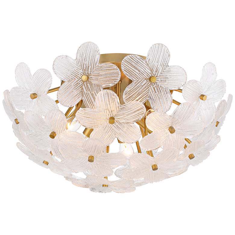 Image 6 Possini Euro Filoli 20" Wide Gold Flower Ceiling Light more views