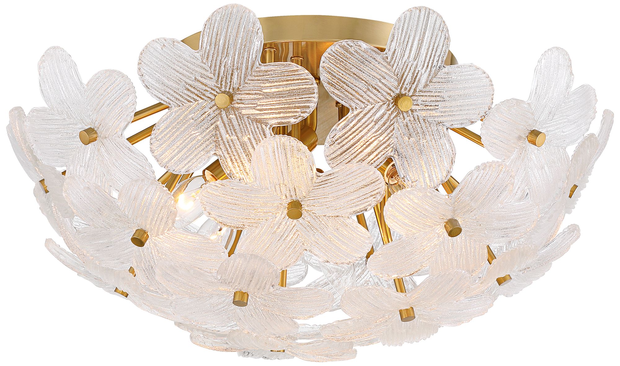 Image 3 Possini Euro Filoli 20" Wide Gold Vintage Glass Flower Ceiling Light