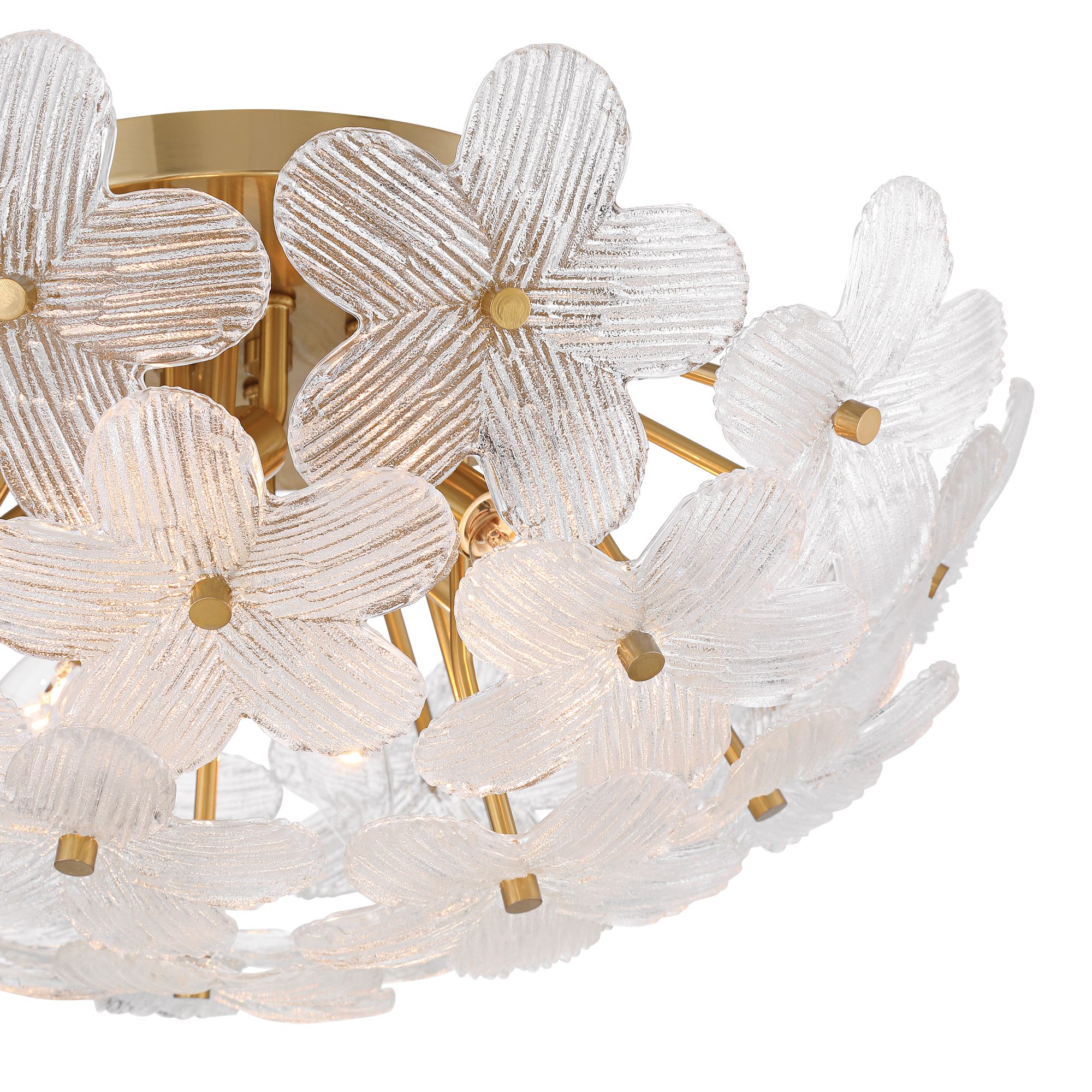 Image 5 Possini Euro Filoli 20" Wide Gold Vintage Glass Flower Ceiling Light more views