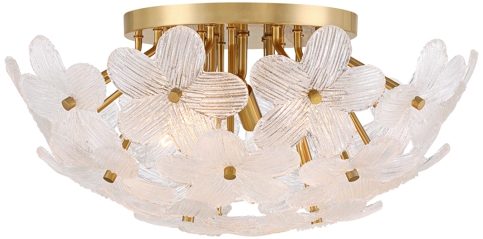 Image 6 Possini Euro Filoli 20" Wide Gold Vintage Glass Flower Ceiling Light more views