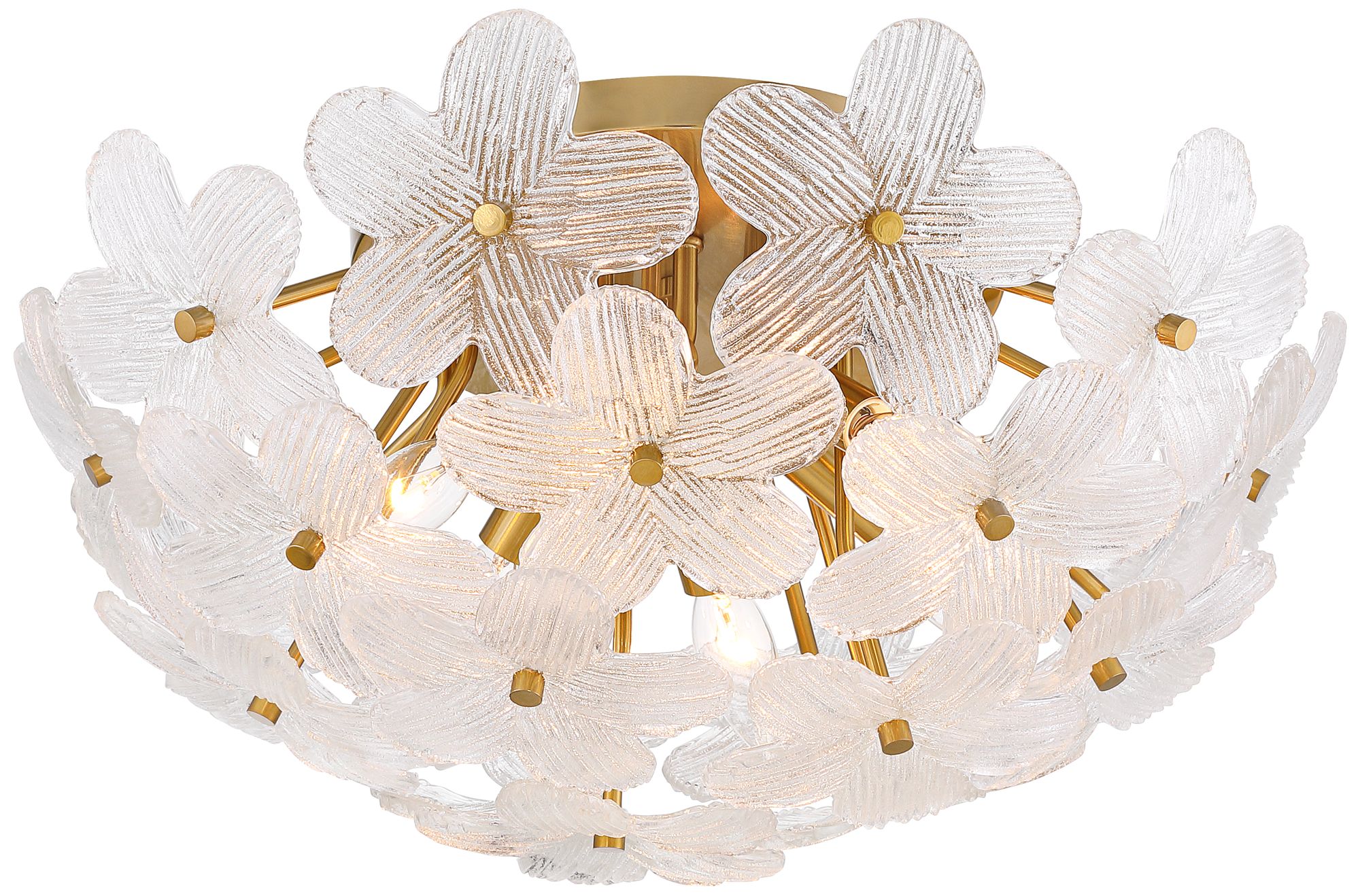 Watch A Video About the Possini Euro Filoli 20 Wide Gold Flower Ceiling Light