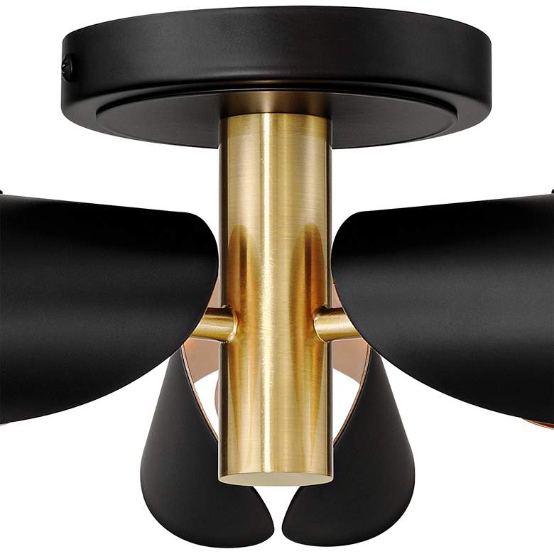 Image 4 Possini Euro Finn 18" Wide 3-Light Black Gold Modern Ceiling Light more views