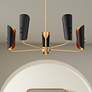 3_Possini Euro Finn 25" Wide Gold and Black 5-Light Modern Chandelier