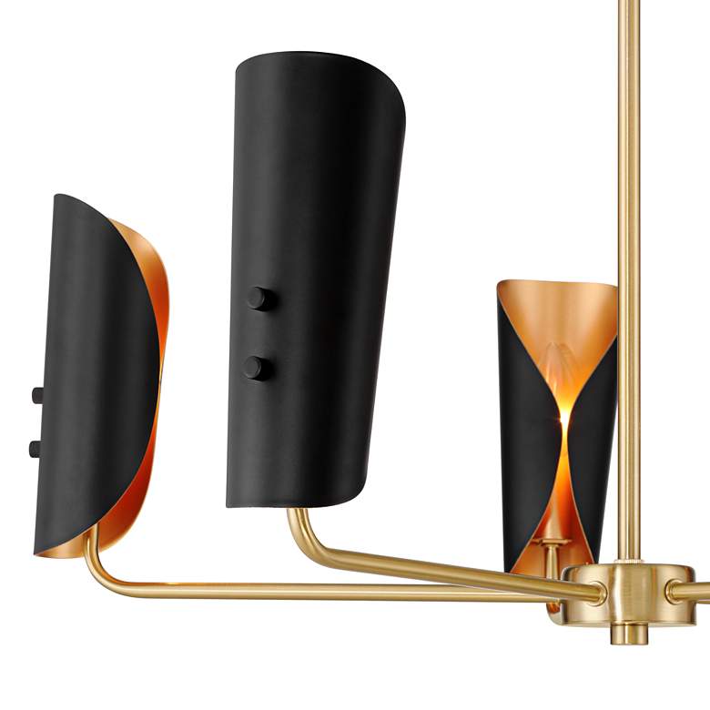 Image 4 Possini Euro Finn 25" Wide Gold and Black 5-Light Modern Chandelier more views