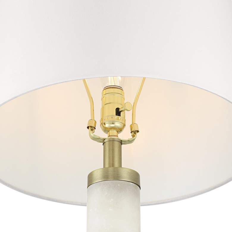 Image 4 Possini Euro Fiona 29" Modern Brass and Alabaster Column Table Lamp more views