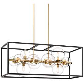 Image3 of Possini Euro Fitzgerald 38" Modern Black and Gold 12-Light Chandelier
