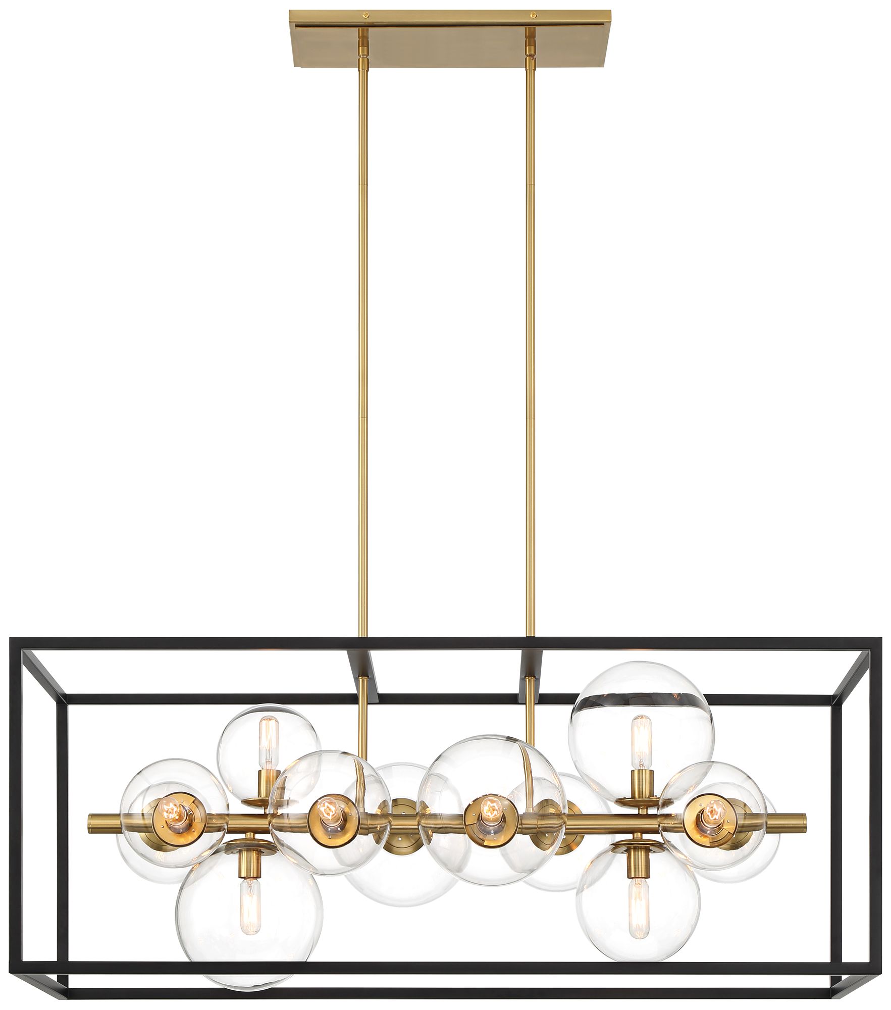 Watch A Video About the Fitzgerald Matte Black Gold 12 Light Chandelier