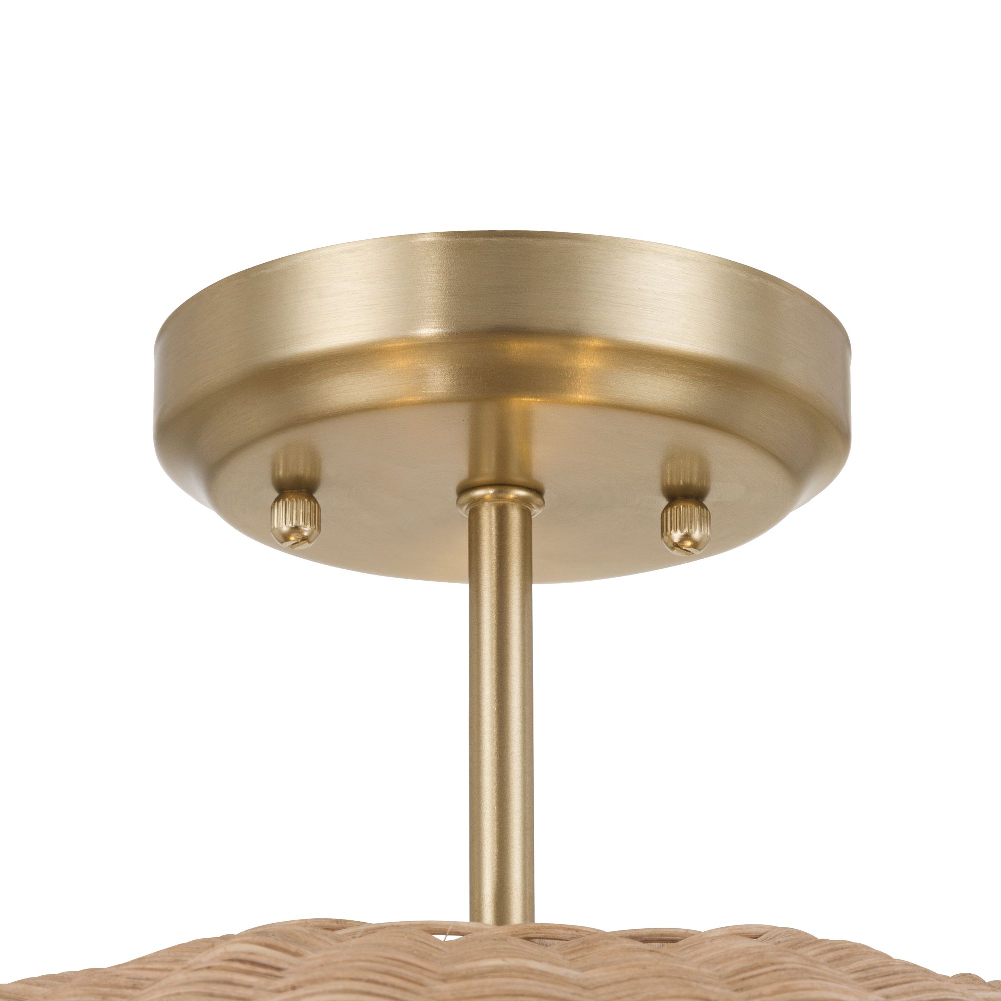 Image 6 Possini Euro Fitzwilliam 18"W Brass and Wicker 3-Light Ceiling Light more views