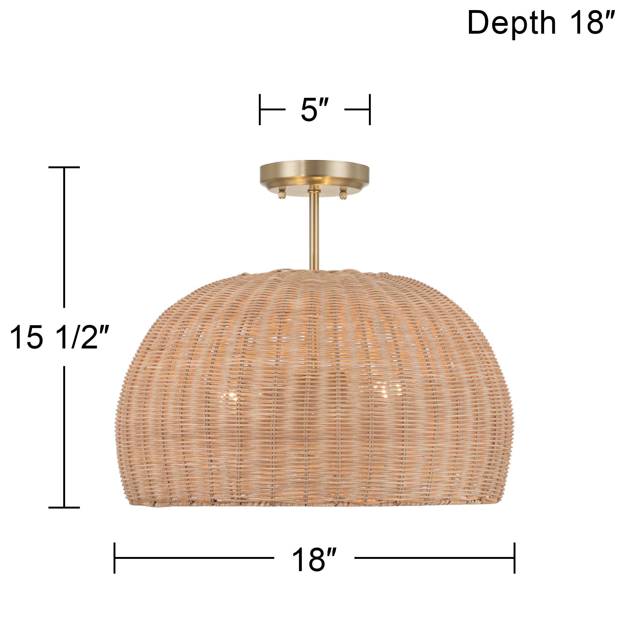 Watch A Video About the Possini Euro Fitzwilliam Brass and Wicker 3 Light Ceiling Light