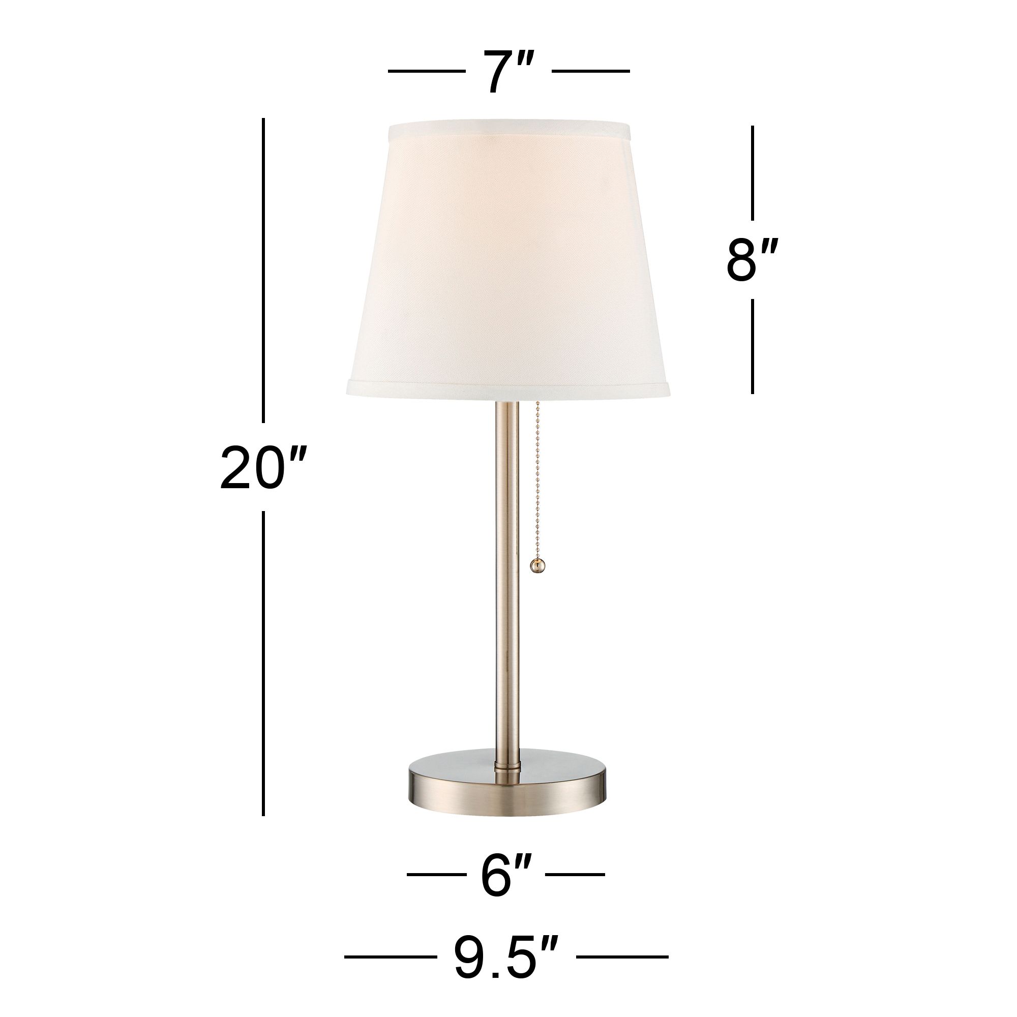 Possini Euro Flesner 20" High Brushed Nickel Outlet and USB Table Lamp