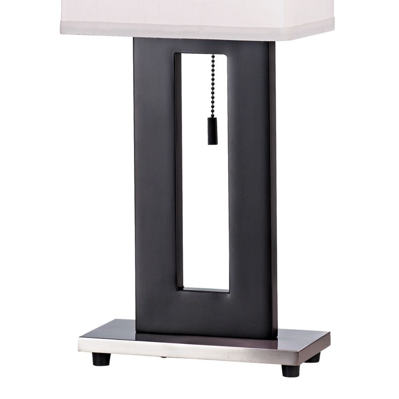 Image 2 Possini Euro Floating Rectangle 30" Nickel Black Modern Lamps Set of 2 more views