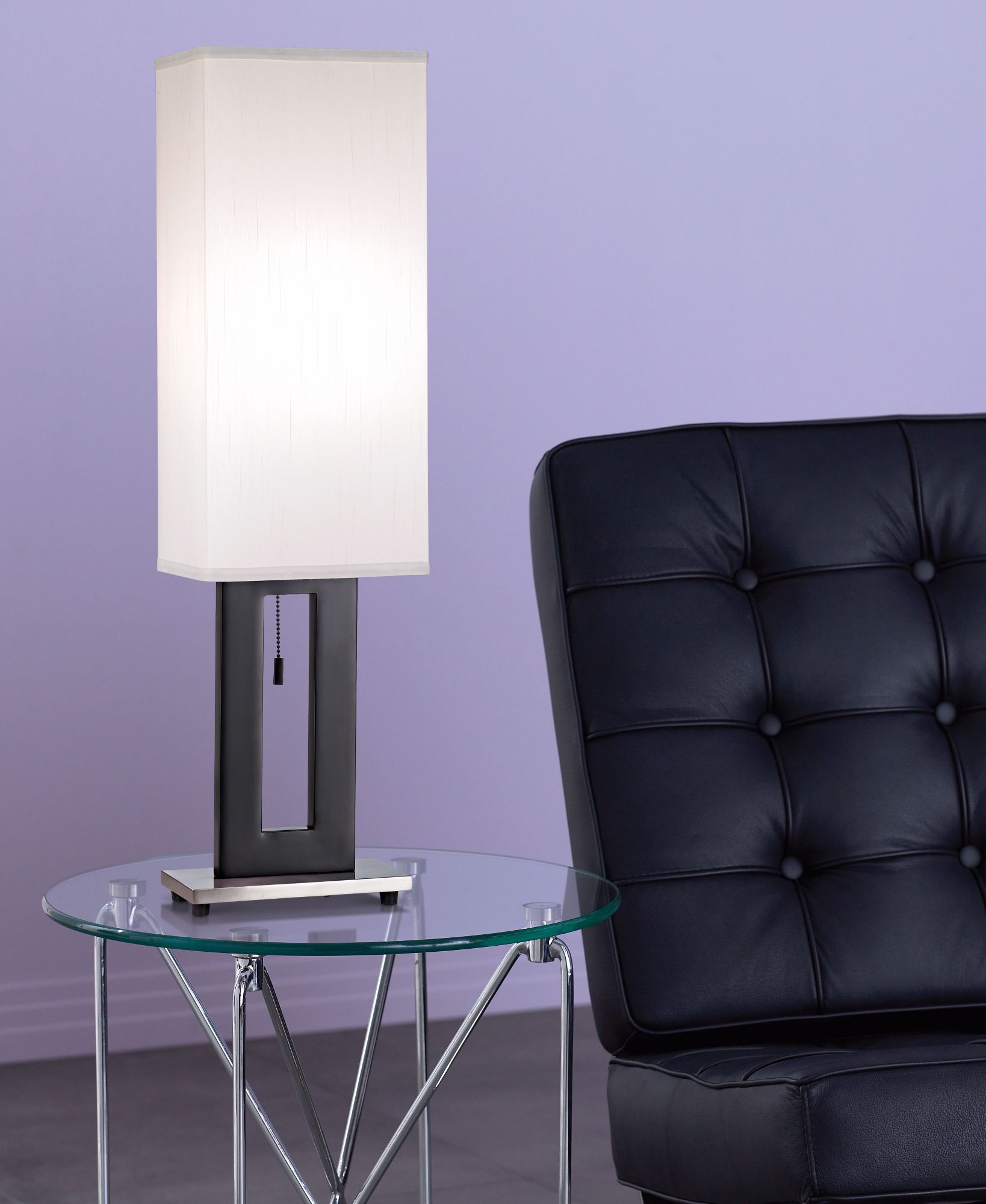 Image 4 Possini Euro Floating Rectangle 30" Nickel Black Modern Lamps Set of 2 more views